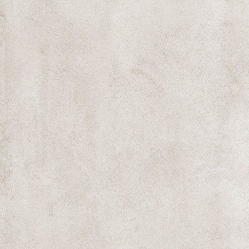 Matte white porcelain tile with soft textured concrete effect and refined rectified edges for elegant industrial spaces.