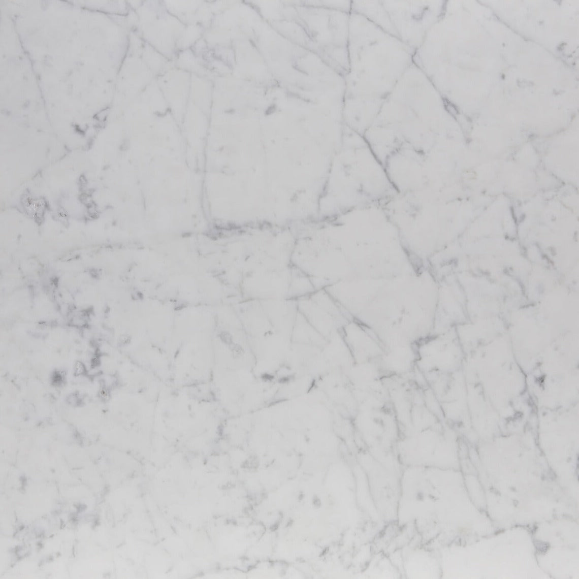 Carrara Bianco marble field tile with honed finish and straight edges, 18x18x0.375 inches