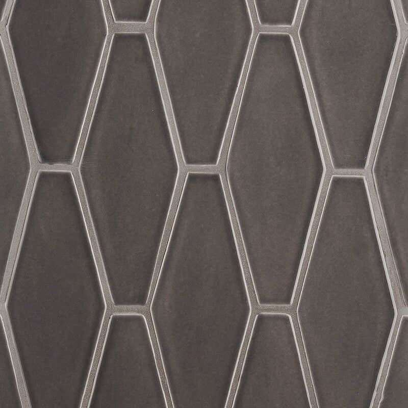 STATUS CERAMIC: Barn Longest Hexagon Field Tile (glossy | 3"x7"x7/8" | beveled)