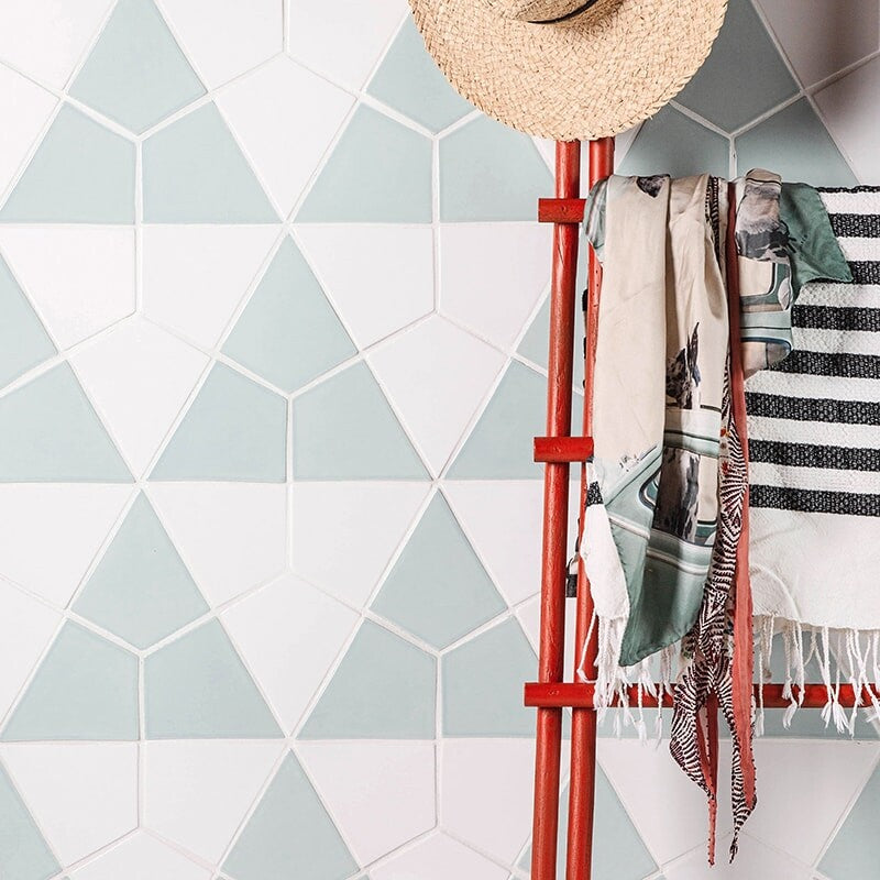 STATUS CERAMIC: Satin Cotton Diamante Field Tile (matte | 6"x6"x3/8" | beveled)