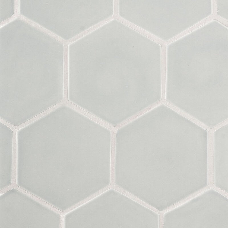 STATUS CERAMIC: Cold Hexagon Field Tile (glossy | 5"x3/8" | beveled)