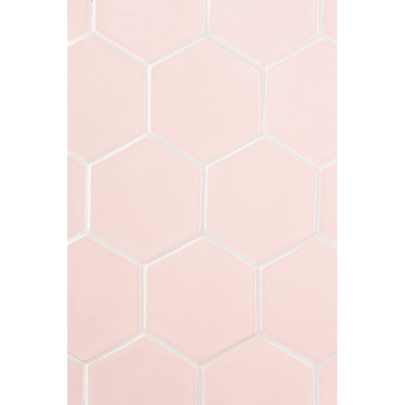 STATUS CERAMIC: Rosie Hexagon Field Tile (glossy | 5"x3/8" | beveled)