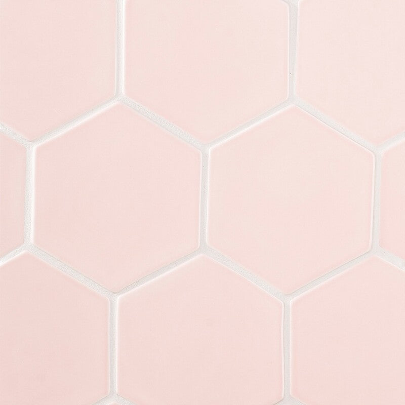 STATUS CERAMIC: Rosie Hexagon Field Tile (glossy | 5"x3/8" | beveled)