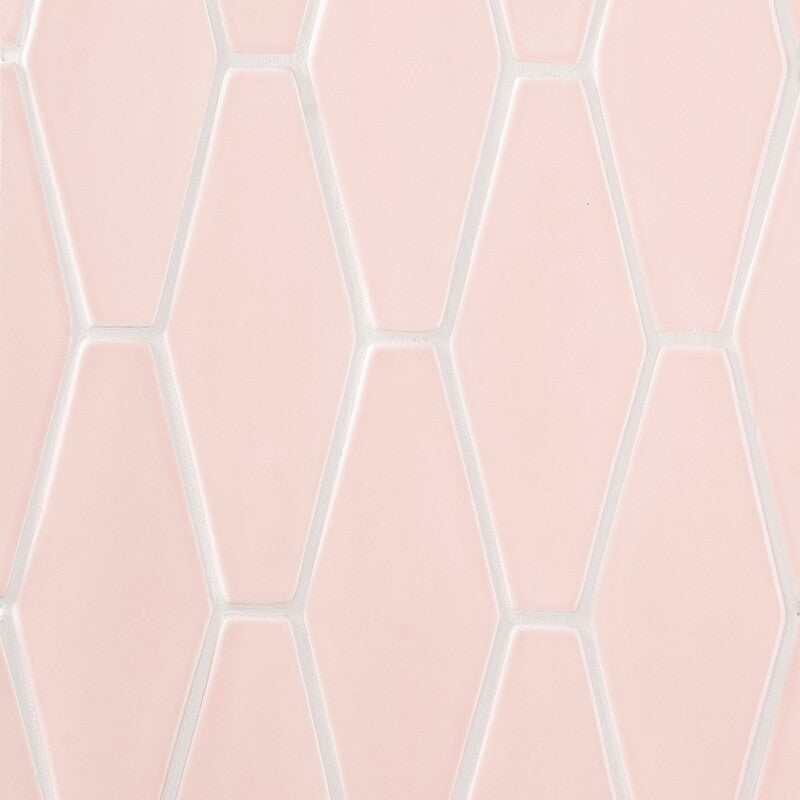 STATUS CERAMIC: Rosie Longest Hexagon Field Tile (glossy | 3"x7"x7/8" | beveled)