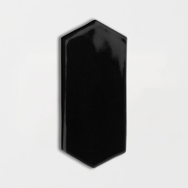 STATUS CERAMIC: Black Picket Field Tile (glossy | 3"x6"x3/8" | beveled)