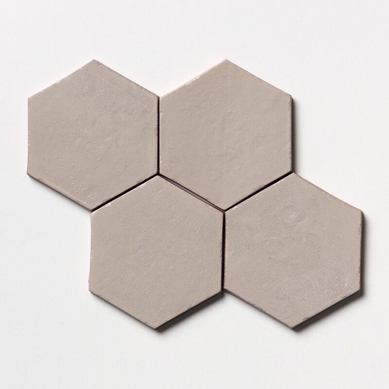 TRACES: Dunes Hexagon Glazed Terracotta Field Tile (5"x5"x3/8" | matte)