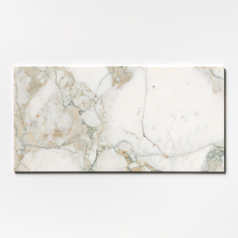 NATURAL REFLECTIONS : Calacatta Green Marble Rectangle Field Tile (polished | 12"x24"x3/8" | straight cut)