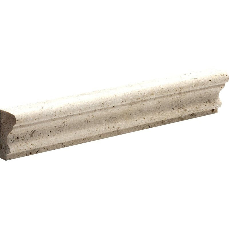IVORY TRAVERTINE: Andorra Chairrail Molding (honed | 2"x12"x1" | straight cut)