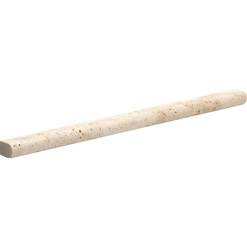 IVORY TRAVERTINE: Pencil Liner (honed | 11/16"x12"x1/2" | straight cut)