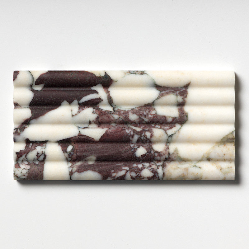FLUTED: Calacatta Viola Field Deco Tile (honed | 6"x12"x3/4" | straight cut)