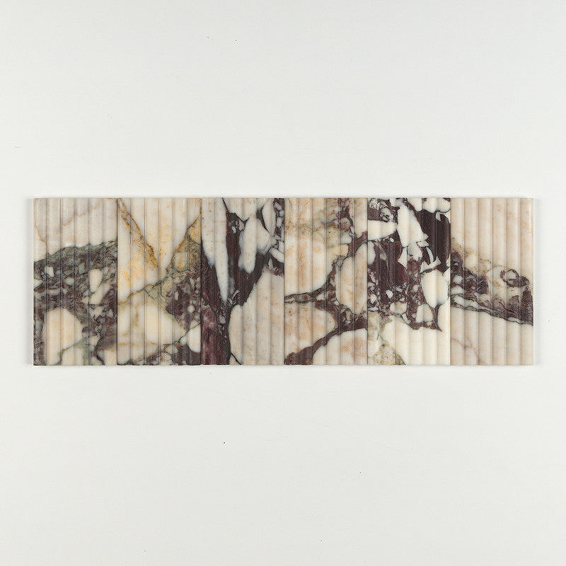 FLUTED: Calacatta Viola Field Deco Tile (honed | 6"x12"x3/4" | straight cut)