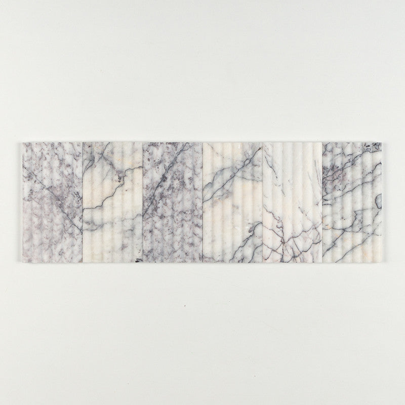 FLUTED: Lilac Field Deco Tile (honed | 6"x12"x3/4" | straight cut)