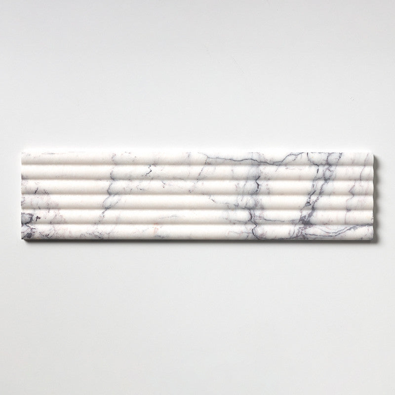 FLUTED: Lilac Field Deco Tile (honed | 6"x24"x3/4" | straight cut)