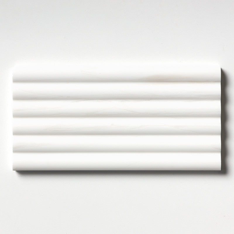 FLUTED: Bianco Dolomiti Field Deco Tile (honed | 6"x12"x3/4" | straight cut)