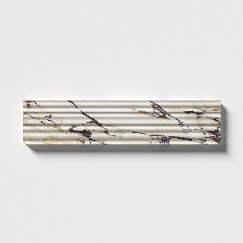 FLUTED: Calacatta Viola Field Deco Tile (honed | 4"x18"x1/2" | straight cut)