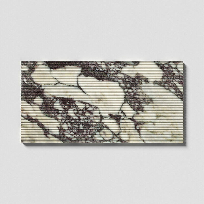 FLUTED: Calacatta Viola Field Deco Tile (honed | 18"x36"x1/2" | straight cut)