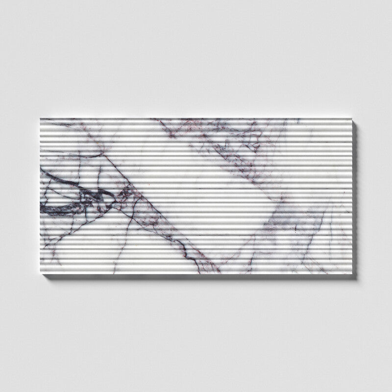 FLUTED: Lilac Field Deco Tile (honed | 18"x36"x1/2" | straight cut)