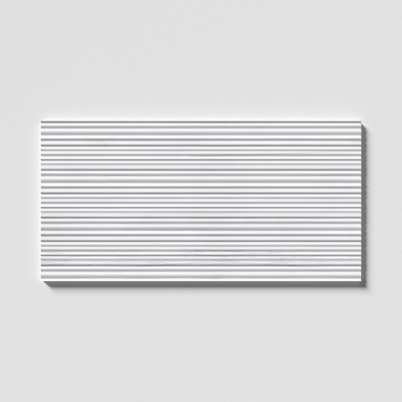 FLUTED: Bianco Dolomiti Field Deco Tile (honed | 18"x36"x1/2" | straight cut)