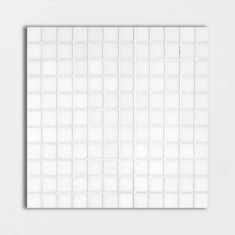 THASSOS WHITE : 1X1 Straight Stack Mosaic (polished | 12"x12"x3/8" | straight cut)