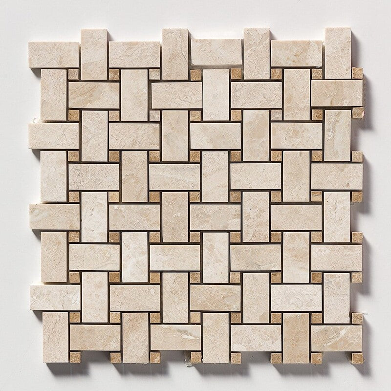 DIANA ROYAL : Paradise Basketweave Mosaic (polished | 12"x12"x3/8" | straight cut)