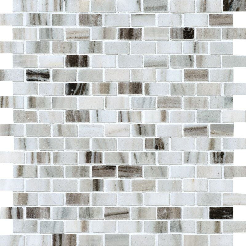SKYLINE : 5/8X1 1/4 Staggered Joint Mosaic (polished | 12"x12"x3/8" | straight cut)