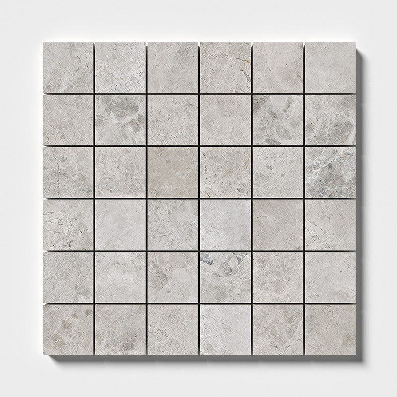 SILVER SHADOW : 2X2 Straight Stack Mosaic (honed | 12"x12"x3/8" | straight cut)