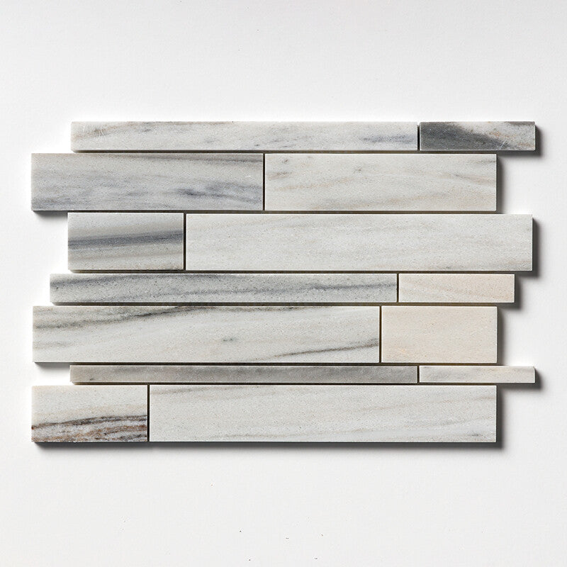 SKYLINE : Slides Random Strip Mosaic (polished | 11"x17"x1/2" | straight cut)