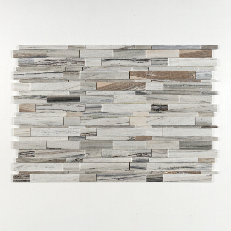 SKYLINE : Slides Random Strip Mosaic (polished | 11"x17"x1/2" | straight cut)