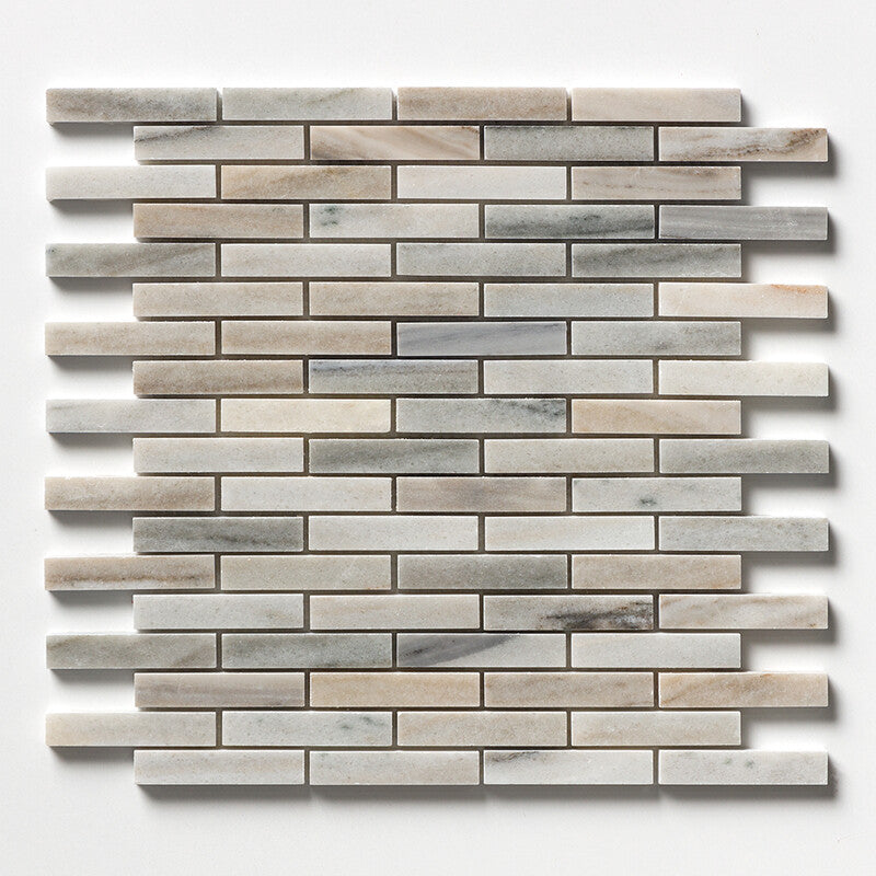 SKYLINE : 5/8X3 Staggered Joint Mosaic (polished | 12"x12"x3/8" | straight cut)
