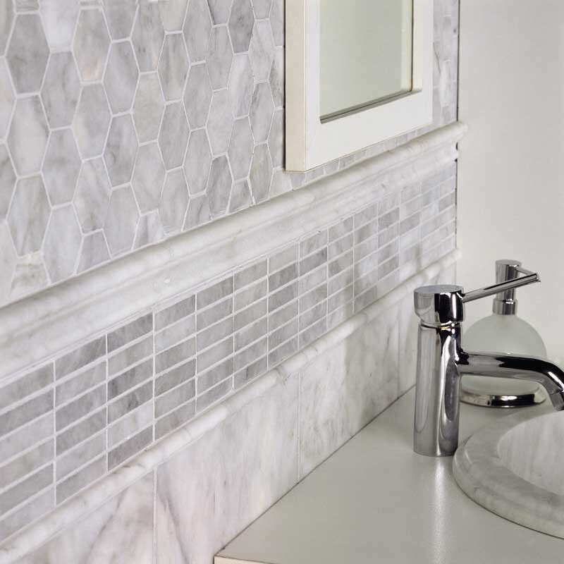 AVENZA : 5/8X3 Staggered Joint Mosaic (honed | 12"x12"x3/8" | straight cut)