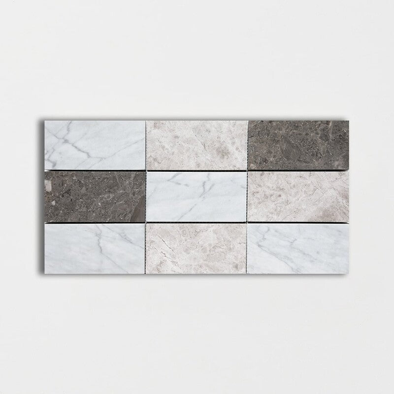 AVALON: Staggered Joint Mosaic (honed | 8"x16"x1/2" | straight cut)