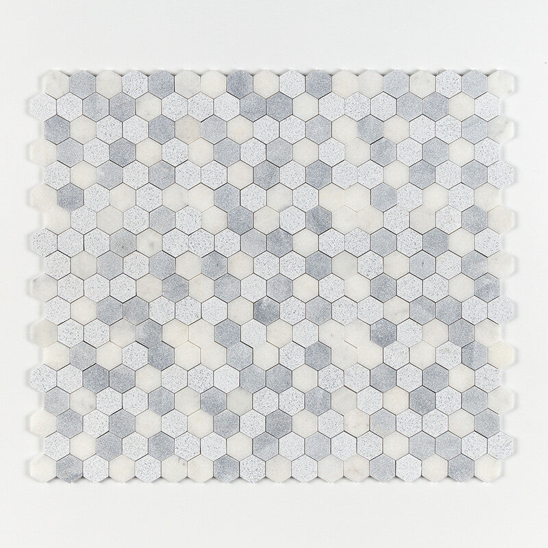 ALLURE LIGHT : Glacier Hexagon Mosaic (textured | 10"x12"x3/8" | straight cut)