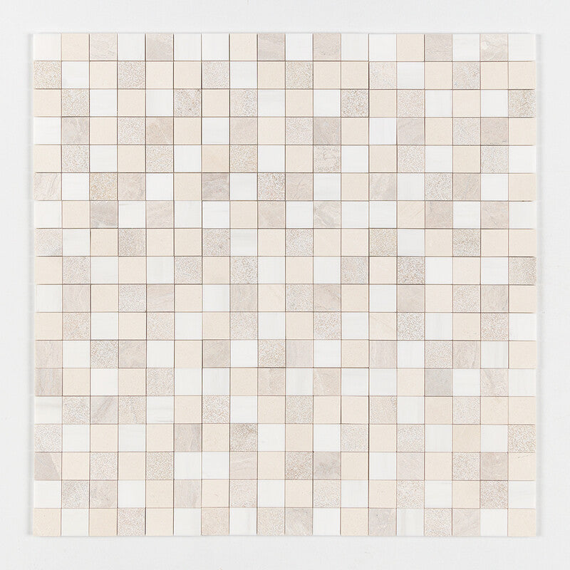 RED LAGUNA : Heartsmere Seashell 2X2 Straight Stack Mosaic (textured | 12"x12"x3/8" | straight cut)