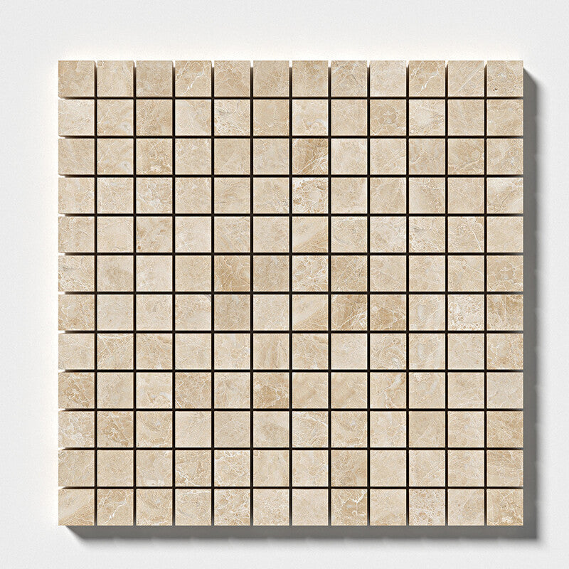 CAPPUCCINO : 1X1 Straight Stack Mosaic (polished | 12"x12"x3/8" | straight cut)