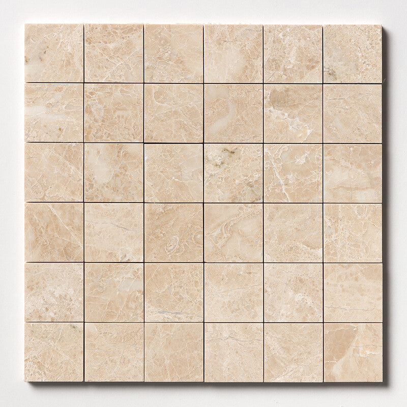 CAPPUCCINO : 2X2 Straight Stack Mosaic (polished | 12"x12"x3/8" | straight cut)