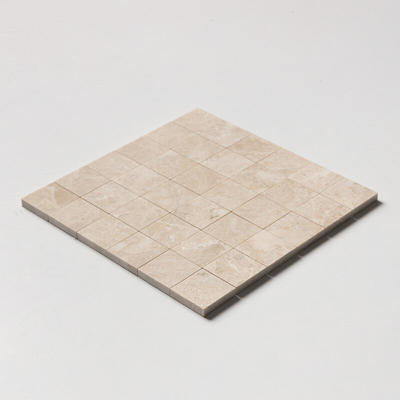 CAPPUCCINO : 2X2 Straight Stack Mosaic (polished | 12"x12"x3/8" | straight cut)