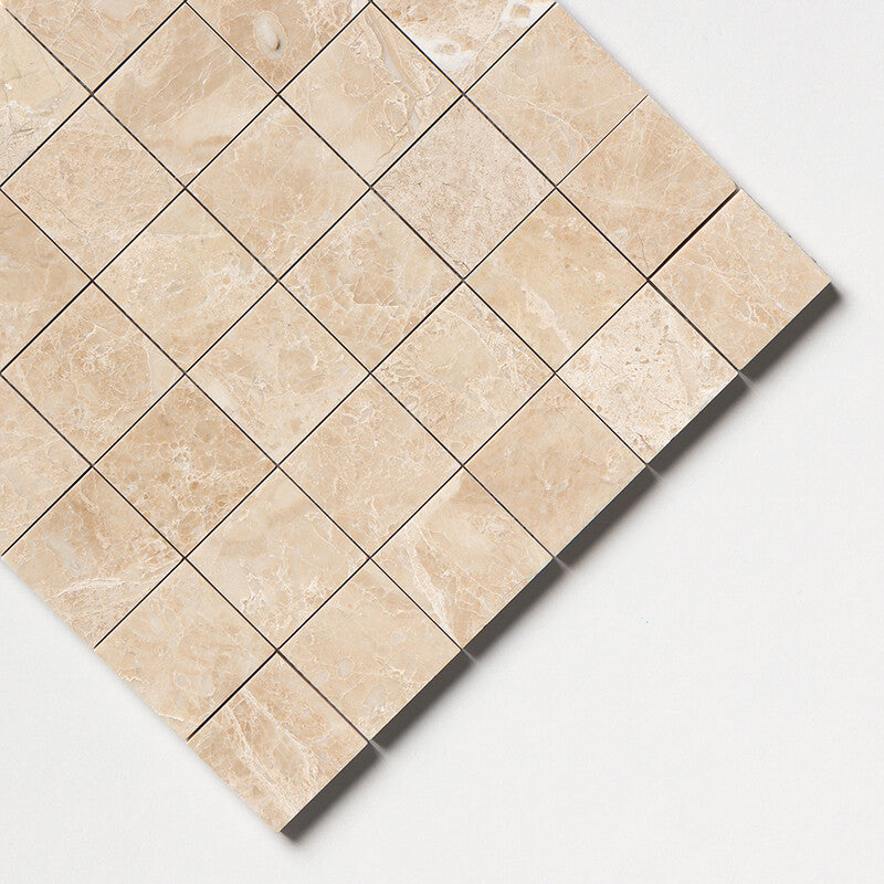 CAPPUCCINO : 2X2 Straight Stack Mosaic (polished | 12"x12"x3/8" | straight cut)