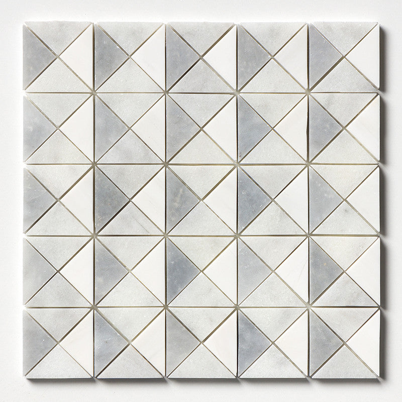 STUDIO : Allure Light Glacier Devon Triangular Mosaic (multi finish | 12"x12"x1/2" | straight cut)