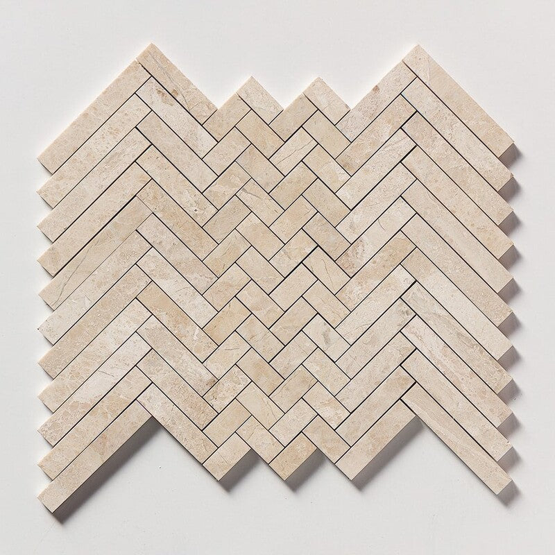 STUDIO : Mixed Herringbone Mosaic (honed | 12"x16"x5/6" | straight cut)