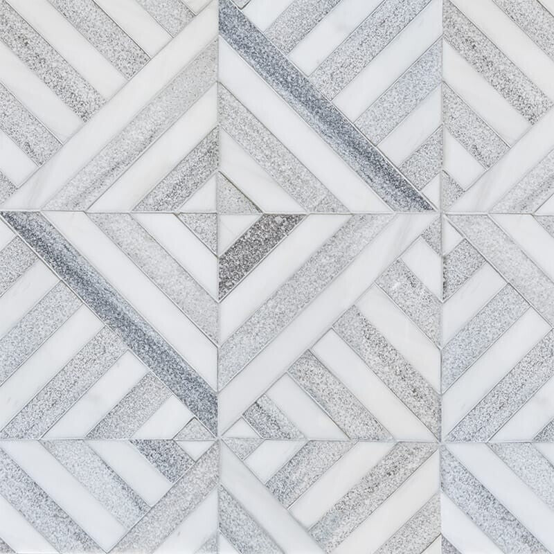 STUDIO : Skyline Ponte Lattice Mosaic (multi finish | 14"x14"x5/16" | straight cut)