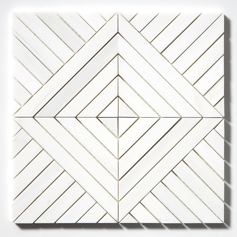 STUDIO : Ponte Lattice Mosaic (multi finish | 14"x14"x5/16" | straight cut)