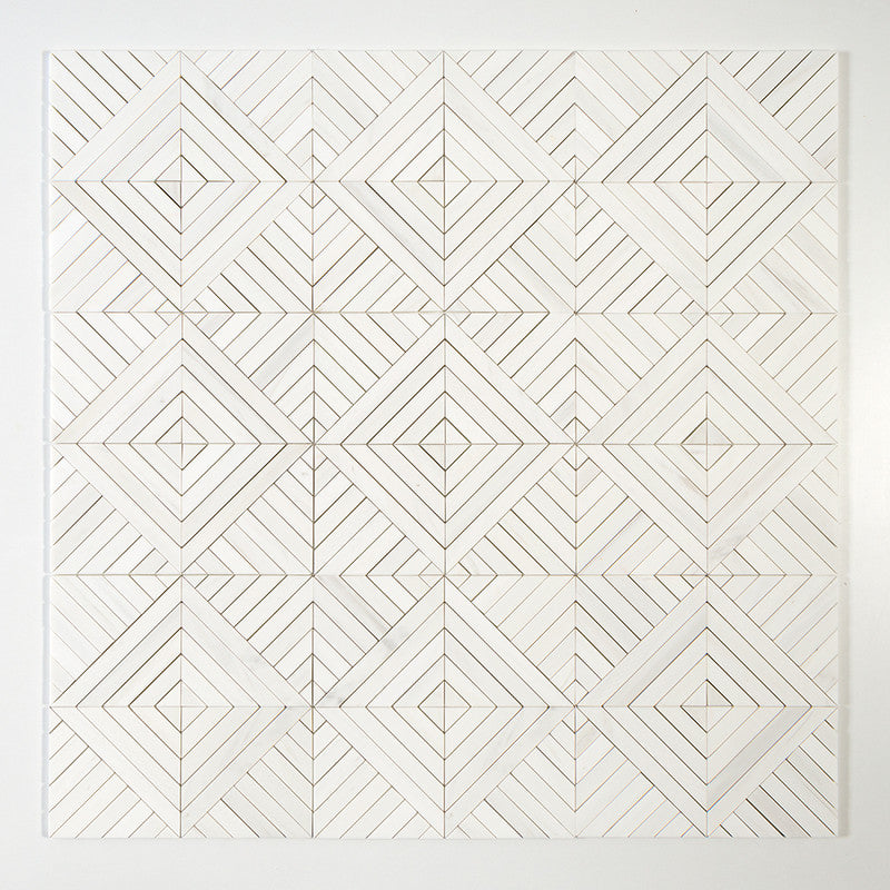 STUDIO : Ponte Lattice Mosaic (multi finish | 14"x14"x5/16" | straight cut)