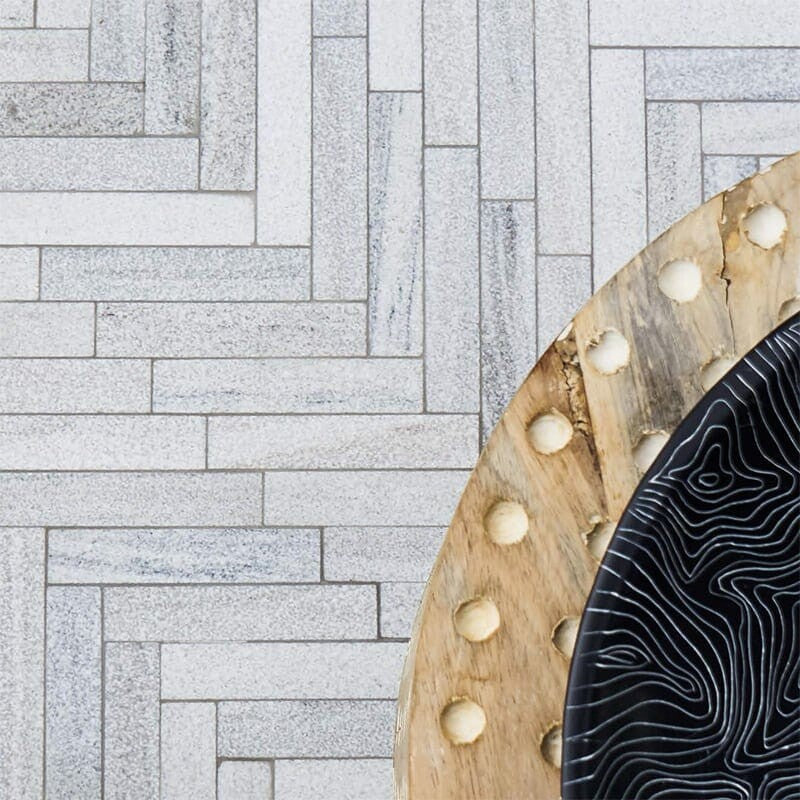 SKYLINE : Large Herringbone Mosaic (polished | 9"x12"x7/8" | straight cut)