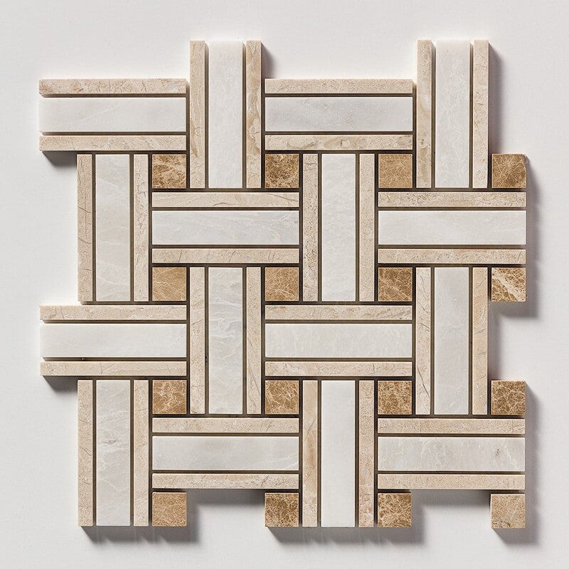 PARADISE : Diana Royal Paradise Lattice Mosaic (polished | 13"x13"x7/8" | straight cut)