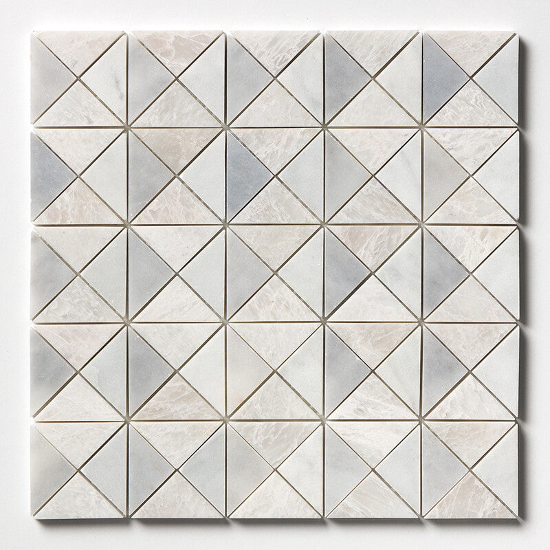 ICEBERG : Avenza Allure Light Devon Triangular Mosaic (multi finish | 12"x12"x1/2" | straight cut)