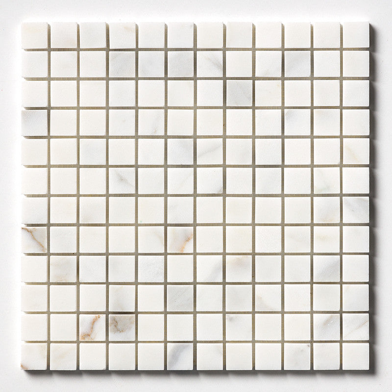 CALACATTA GOLD ROYAL : 1X1 Straight Stack Mosaic (honed | 12"x12"x3/8" | straight cut)