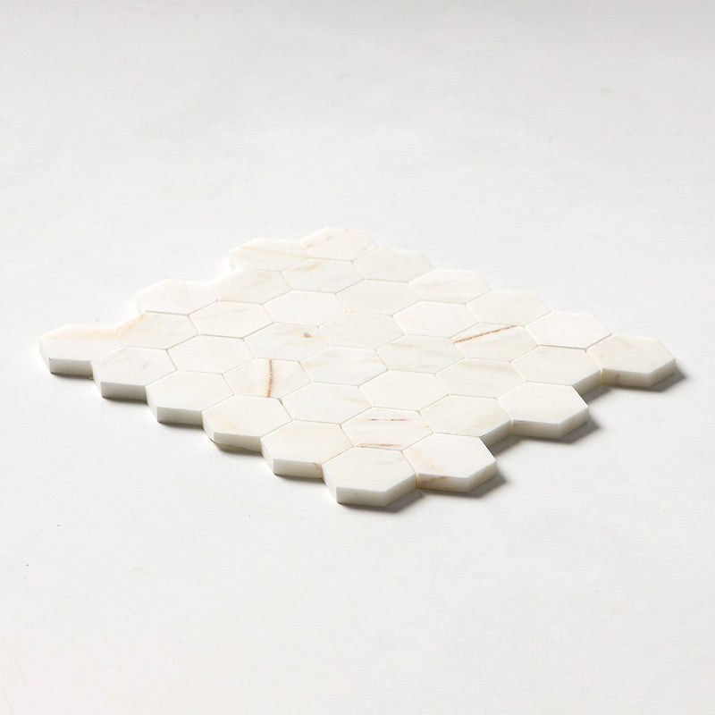 CALACATTA AMBER : Hexagon Mosaic (honed | 10"x12"x3/8" | straight cut)