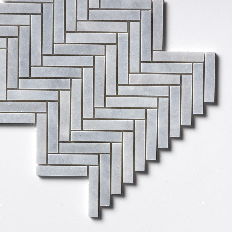 ALLURE LIGHT : 5/8X3 Herringbone Mosaic (honed | 10"x12"x7/16" | straight cut)