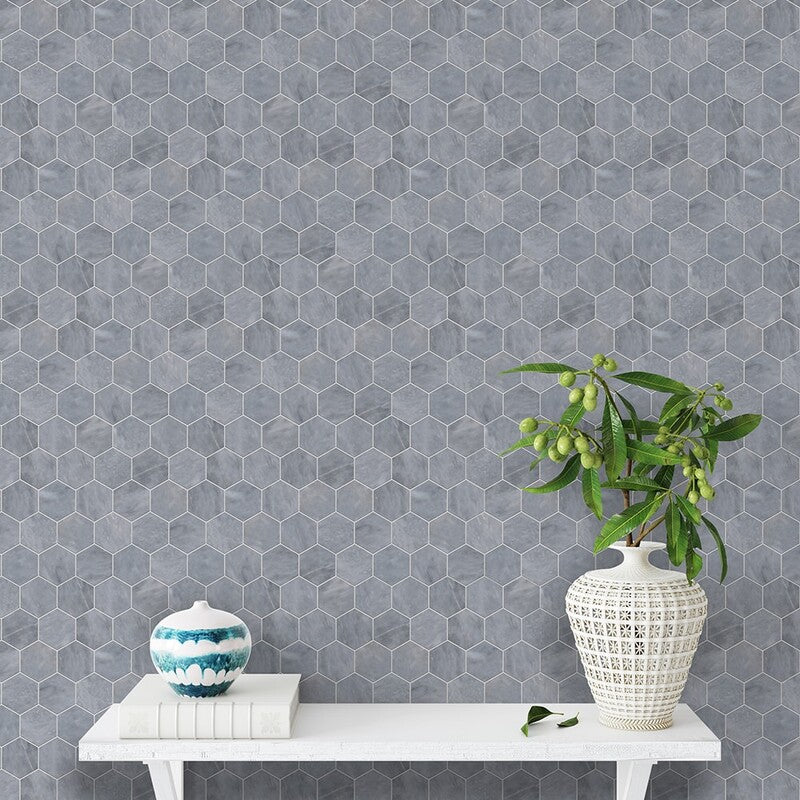 ALLURE LIGHT : Hexagon Mosaic (honed | 10"x12"x3/8" | straight cut)