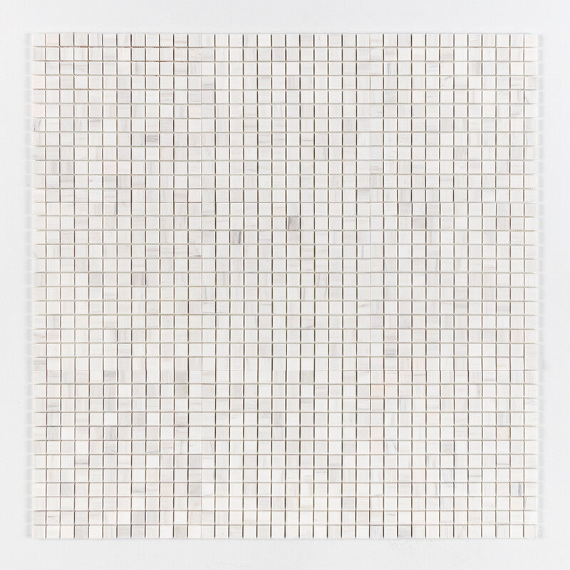 BIANCO DOLOMITI CLASSIC : 1X1 Straight Stack Mosaic (honed | 12"x12"x3/8" | straight cut)